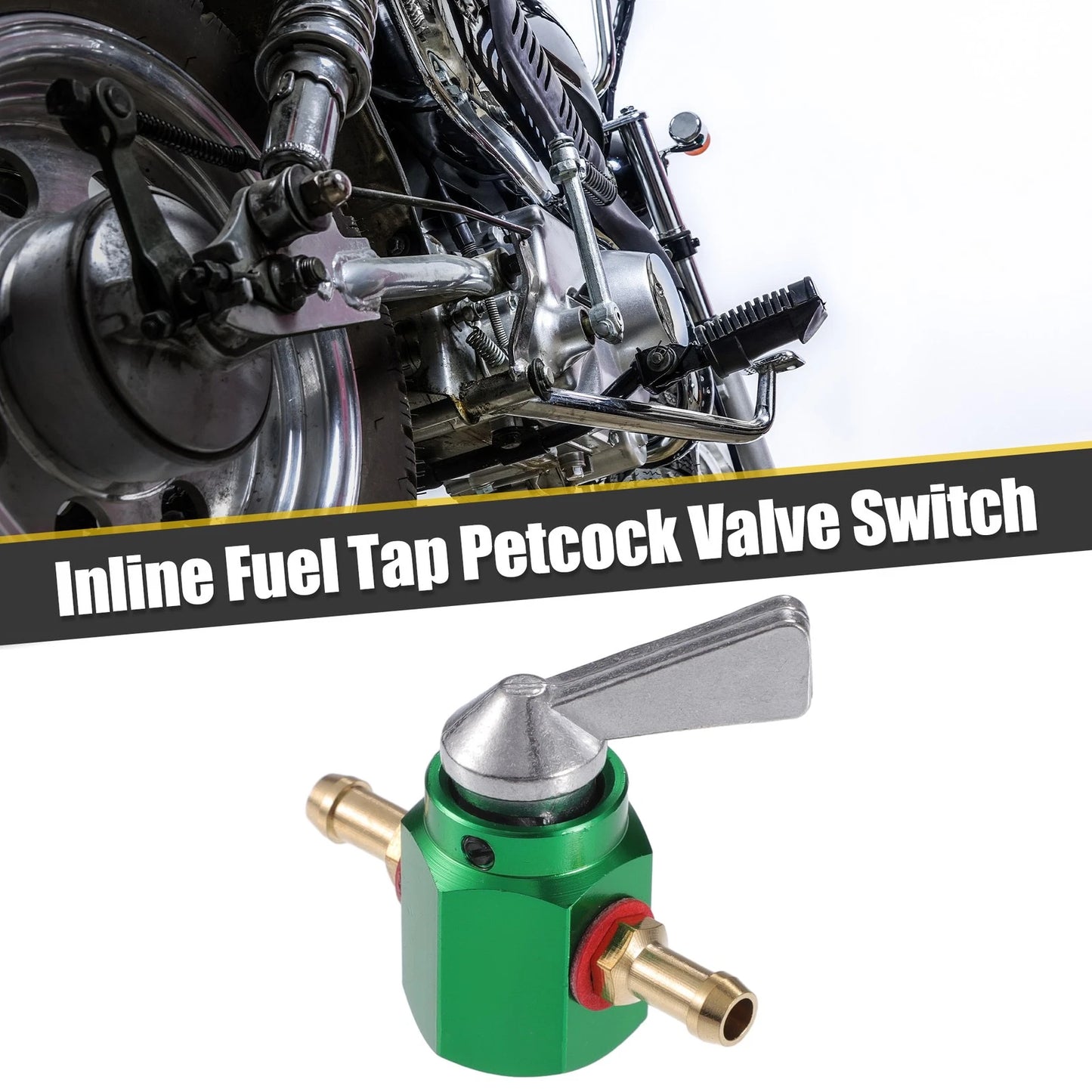 Fuel Tap Petcock Valve Switch 6mm for Motorcycle Go Kart Aluminum Alloy Green