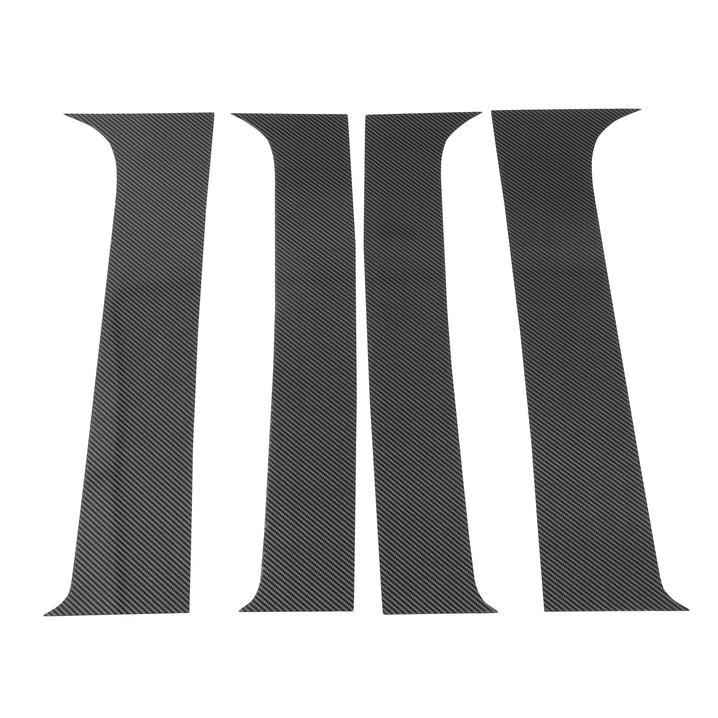 Door Pillar Window Trim for Chevy Silverado Carbon Fiber Pattern Black