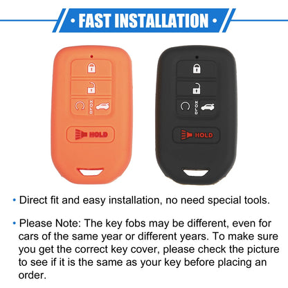2 x Smart Remote Key Shell for Honda Accord (2016-2021) - Black Orange