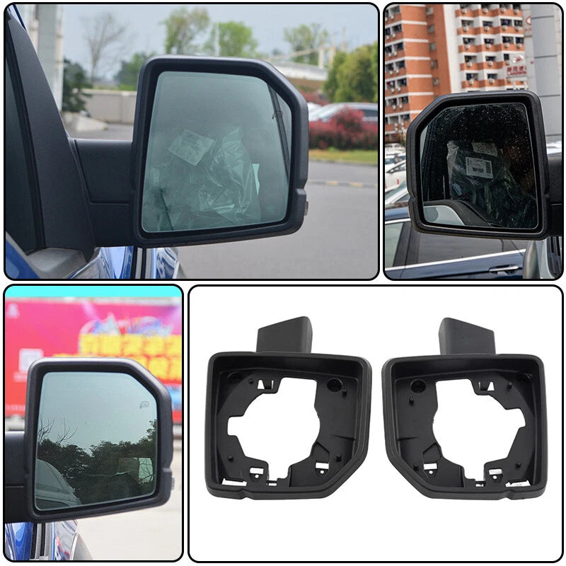 Black Left Right Side View Mirror Frame Ring Cover Bezels for 2015-2020 Ford F150
