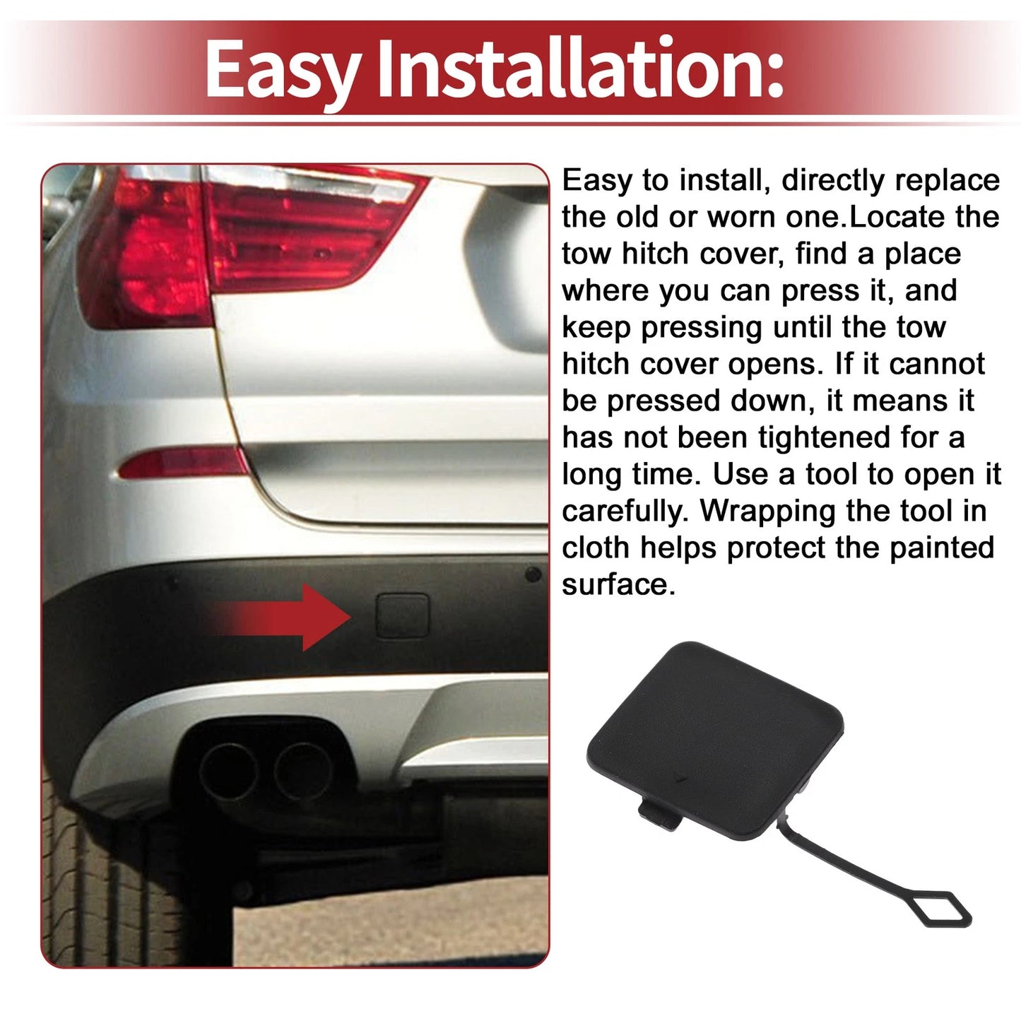Tow Hook Cover Cap for BMW X3 xDrive28i