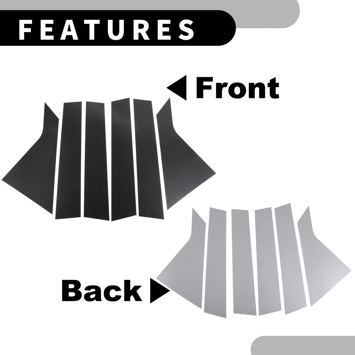 6pcs Pillar Window Trim Cover for Chevrolet Impala (2014-2020) Carbon Fiber