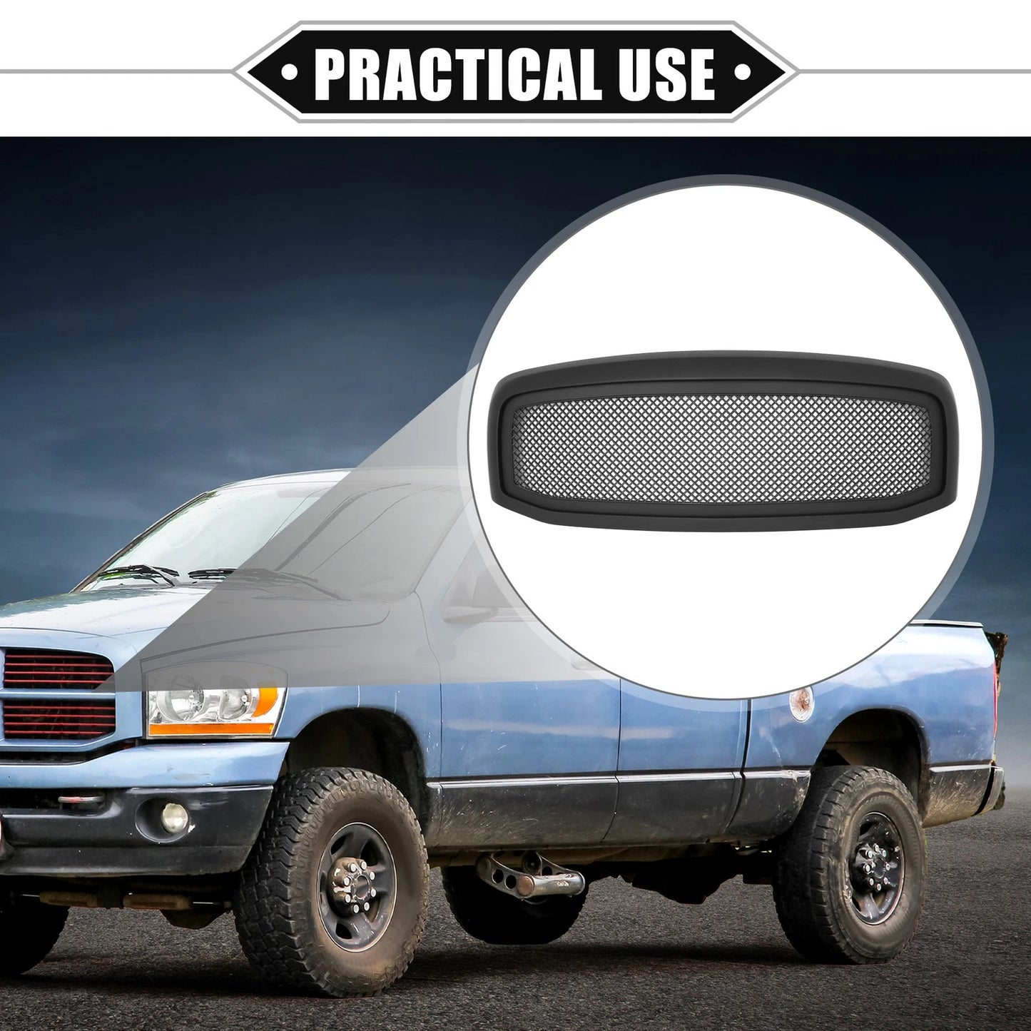 Front Grille Assembly for Dodge Ram 3500 (2006-2009) Matte Black