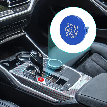 ABS Blue Engine Ignition Push Start Stop Button Cover for BMW