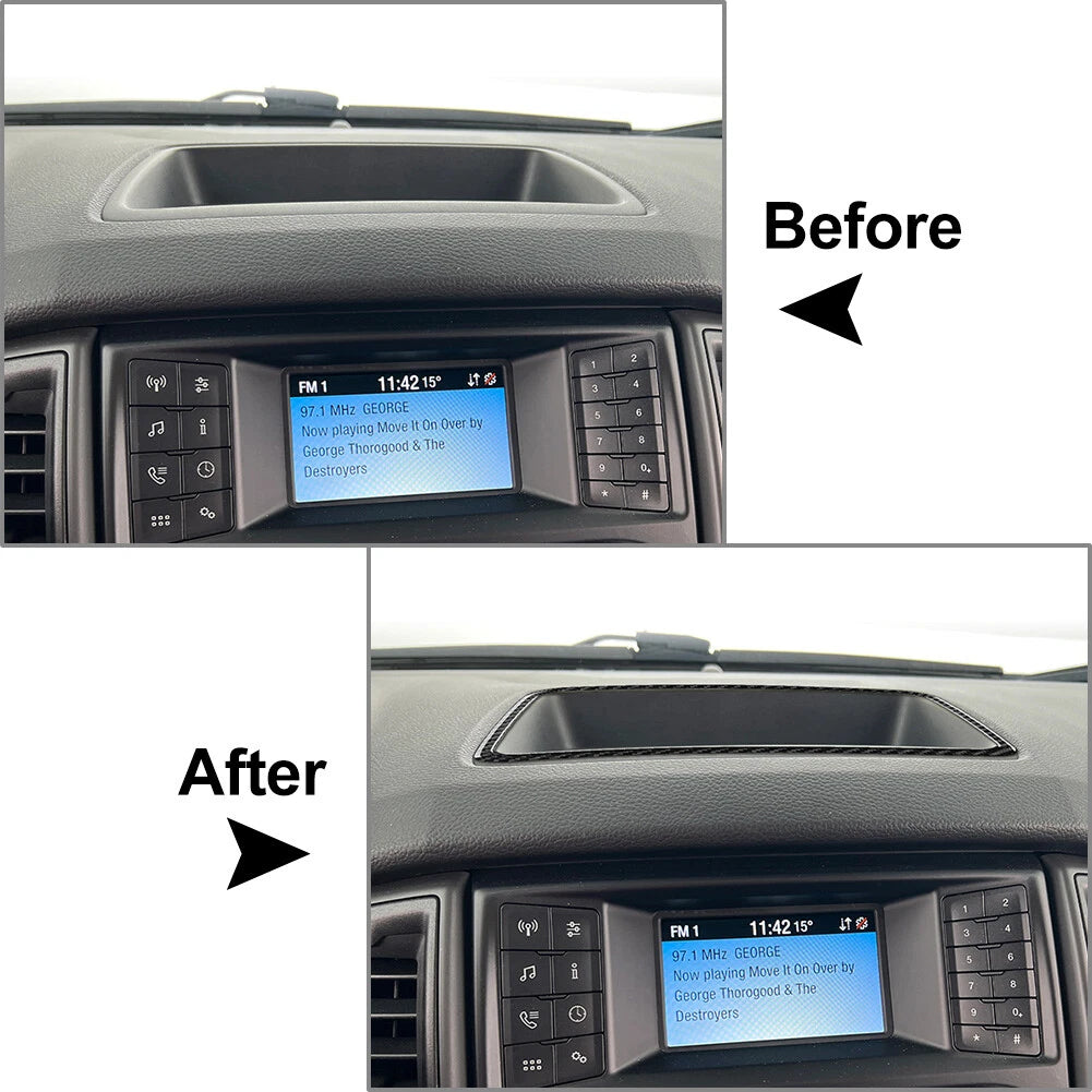 Carbon Fiber Dashboard Storage Box Cover for Ford Ranger (2019-2022)