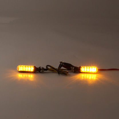 2 x Universal Motorcycle Turn Signal Lights for Various Models (12V)