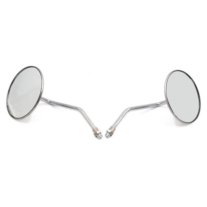 2pcs Round Shaped Silver Tone Rearview Mirror for GN125