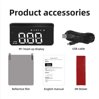 Digital GPS Speedometer Head Up Display for Car - Overspeed Alarm, Tired Warning