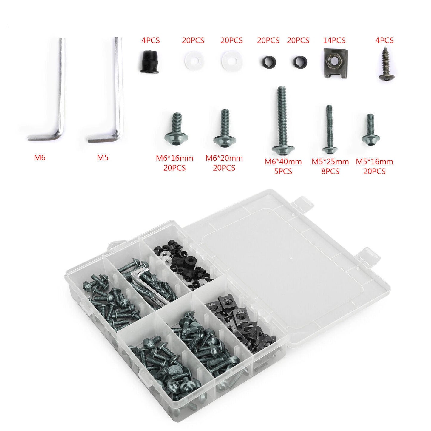 177 x Fairing Screws & Titanium Bolts M5/M6