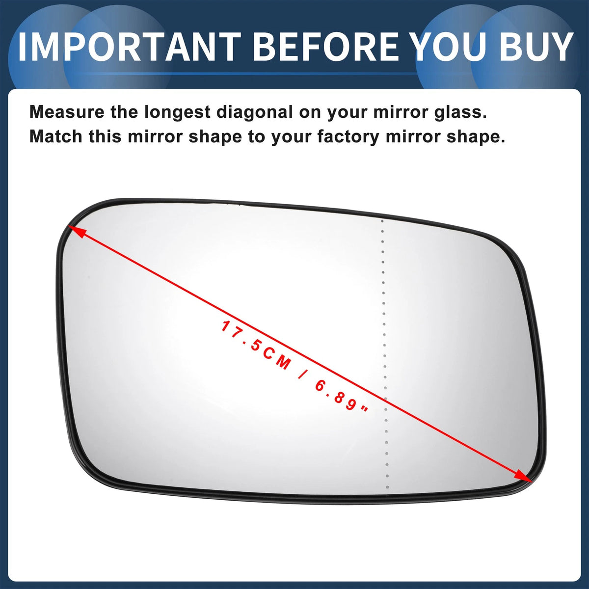 Right Side Mirror Glass for Volvo 850 S40 S70 S90 V40 V70 (1993-2000)
