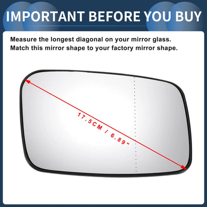 Right Side Mirror Glass for Volvo 850 S40 S70 S90 V40 V70 (1993-2000)