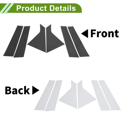 6 Pcs Door Pillar Window Trim Carbon Fiber Black for Chevy Impala (2014-2020)