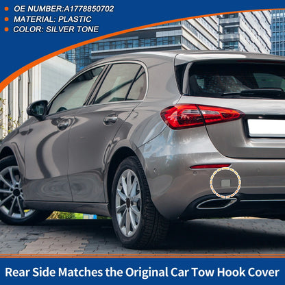 Rear Tow Hook Cover for Mercedes-Benz (2017-2023) Silver Tone