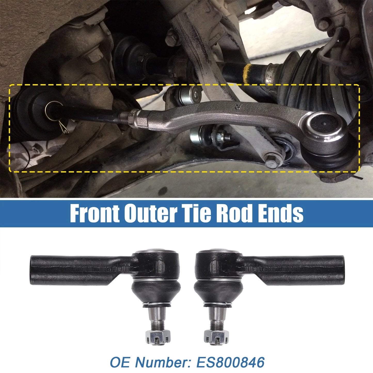 2 x Front Outer Tie Rod End Links Kit for Ford Escape (2005-2007)