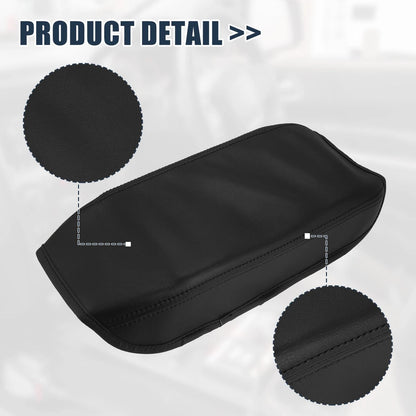Black Microfiber Leather Armrest Cover for Honda Civic (2016-2023)