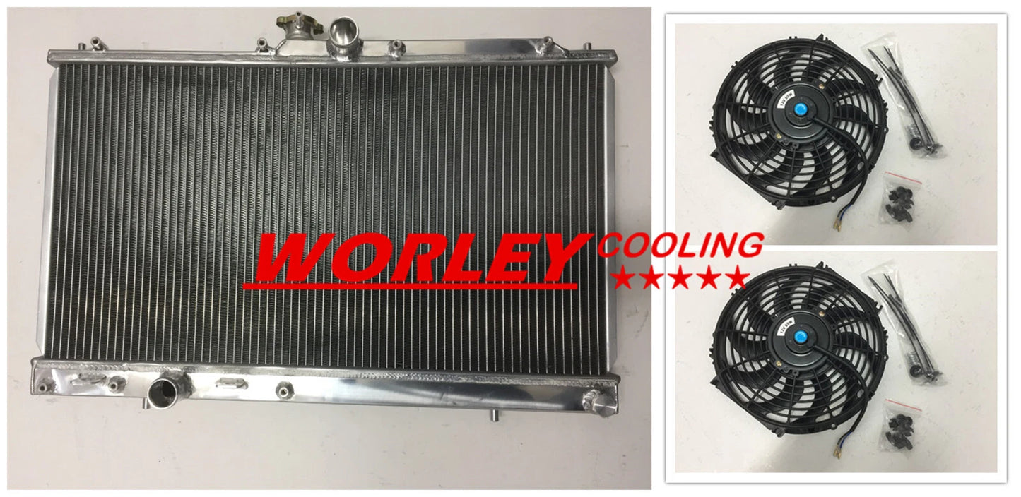 44mm Radiator + Fans for Mitsubishi Lancer EVO 7 8 9 (2001-2007)