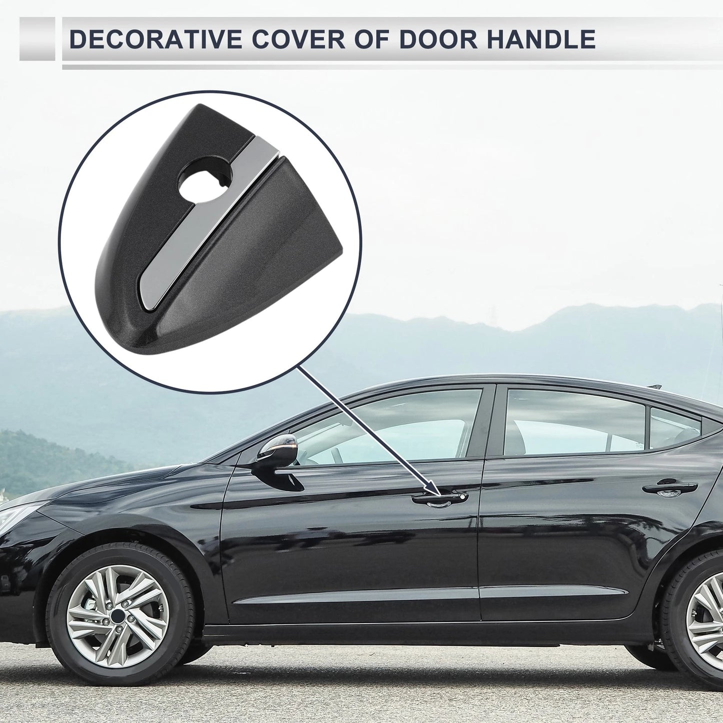 Lock Cylinder Cover Left Door Handle Gray for Toyota Corolla (2014–2018)