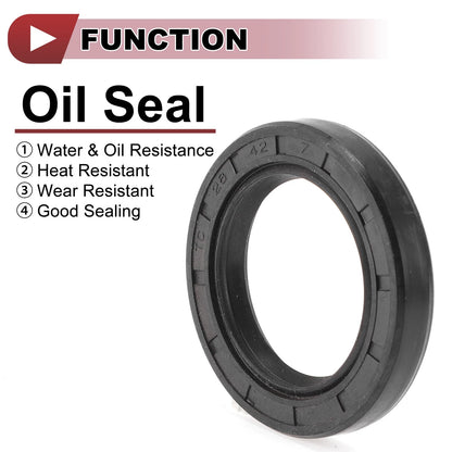 Rotary Shaft Seal Oil Seal Nitrile 70 Durometer Rubber 28x42x7mm Black 5 Pcs