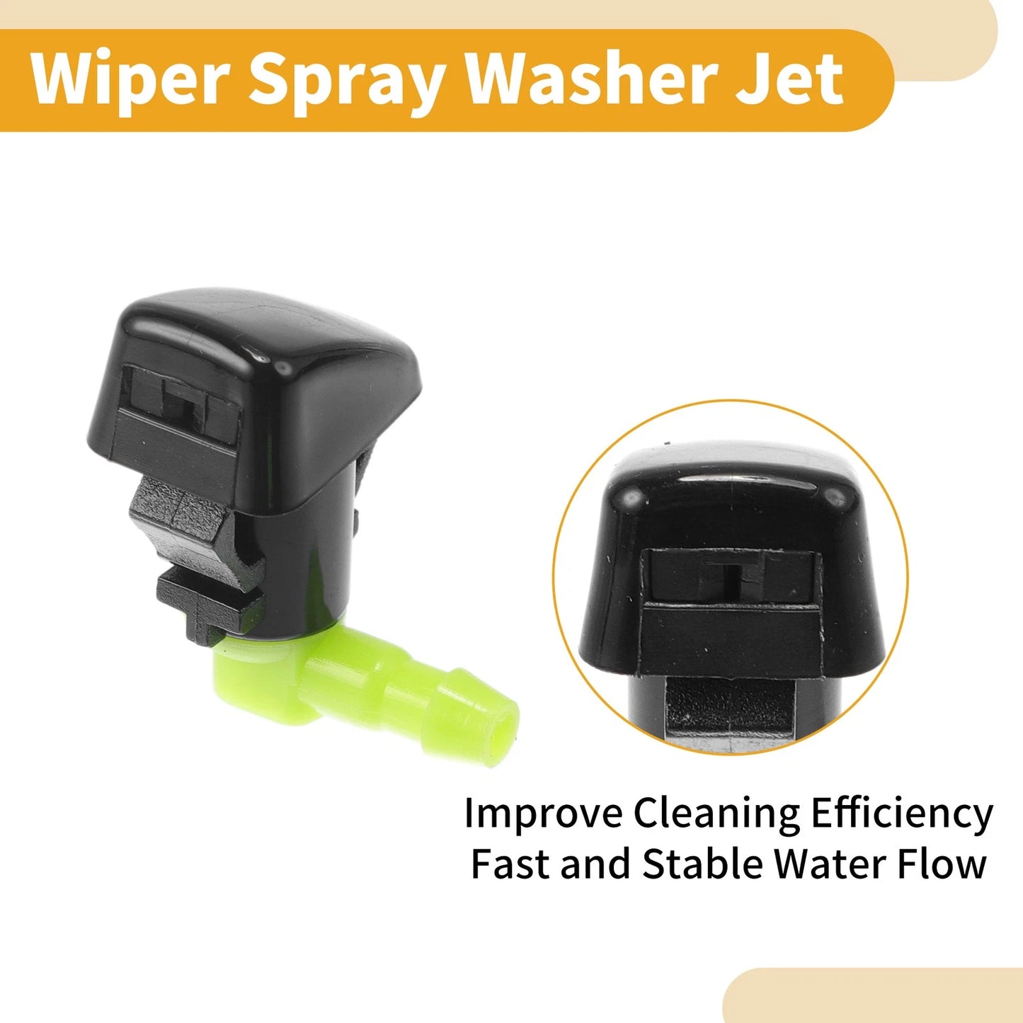 Windshield Washer Nozzle Kit for Ford Fusion (2006-2012) with Hose Connector