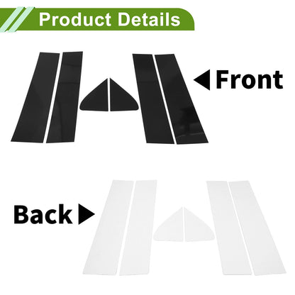 6 x Door Pillar Window Trim for Chevy Silverado (2019-2024) Black