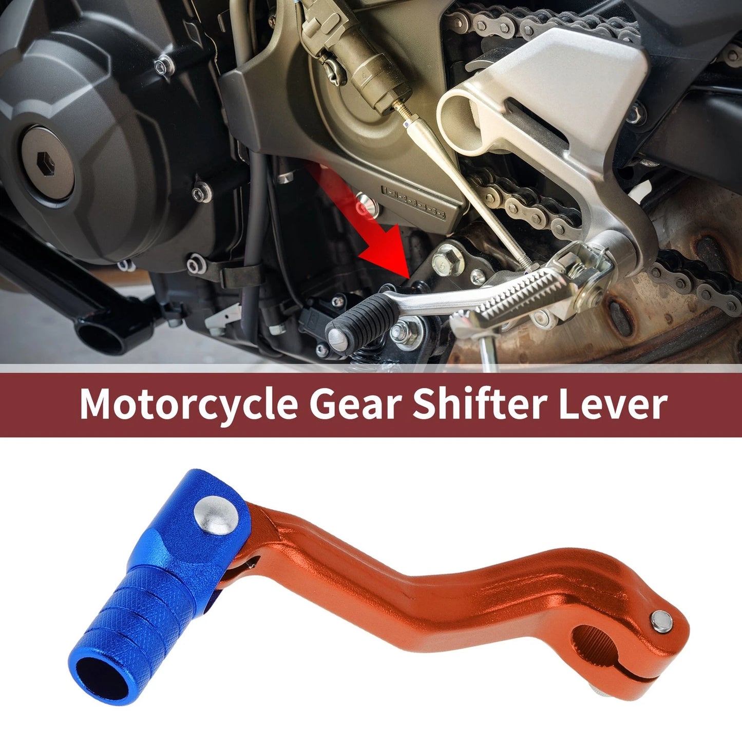 Folding Motorcycle Gear Shifter Lever for Kayo T2 Orange Lever Blue Head