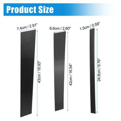 6 Pcs Black Pillar Post Window Covers for Honda Civic Sedan (2006-2011)