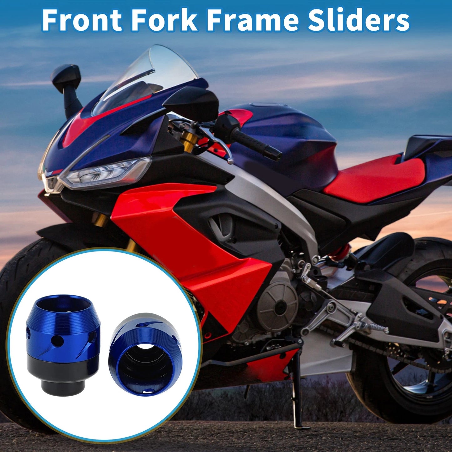 Motorcycle / 2 x Front Fork Frame Sliders / for Make Model