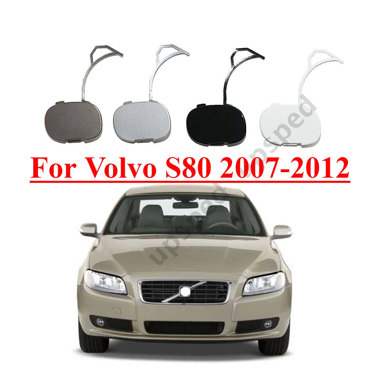 Front Bumper Tow Hook Eye Cover Cap for Volvo S80 (2007–2012)