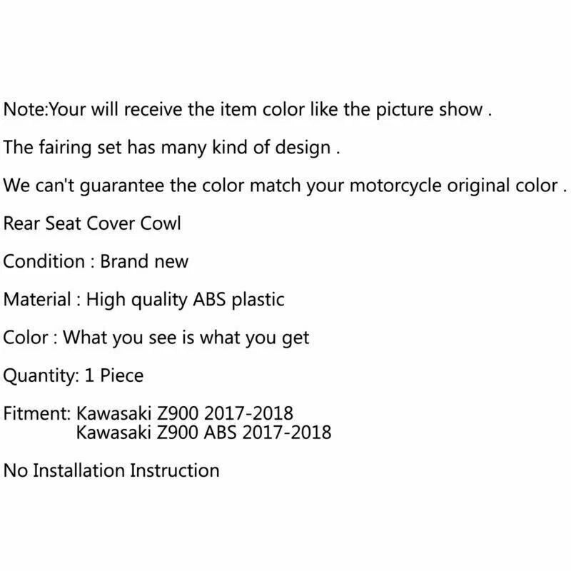 Rear fairing pillion cover for Kawasaki Z900 Z ABS (2017)