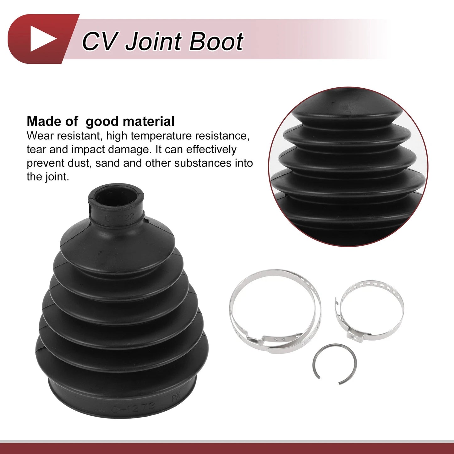Outer CV Joint Boot Kit w/ Clamps for Mitsubishi Montero (2001-2006)