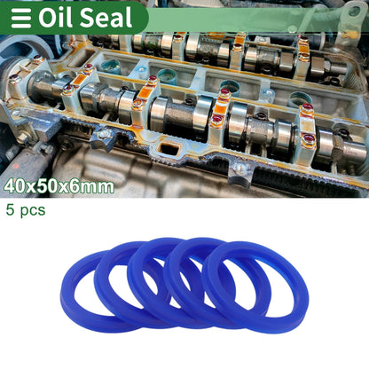 Oil Seal/40x50x6mm/Seal Ring Rotary Shaft TPU Blue 5 Pcs