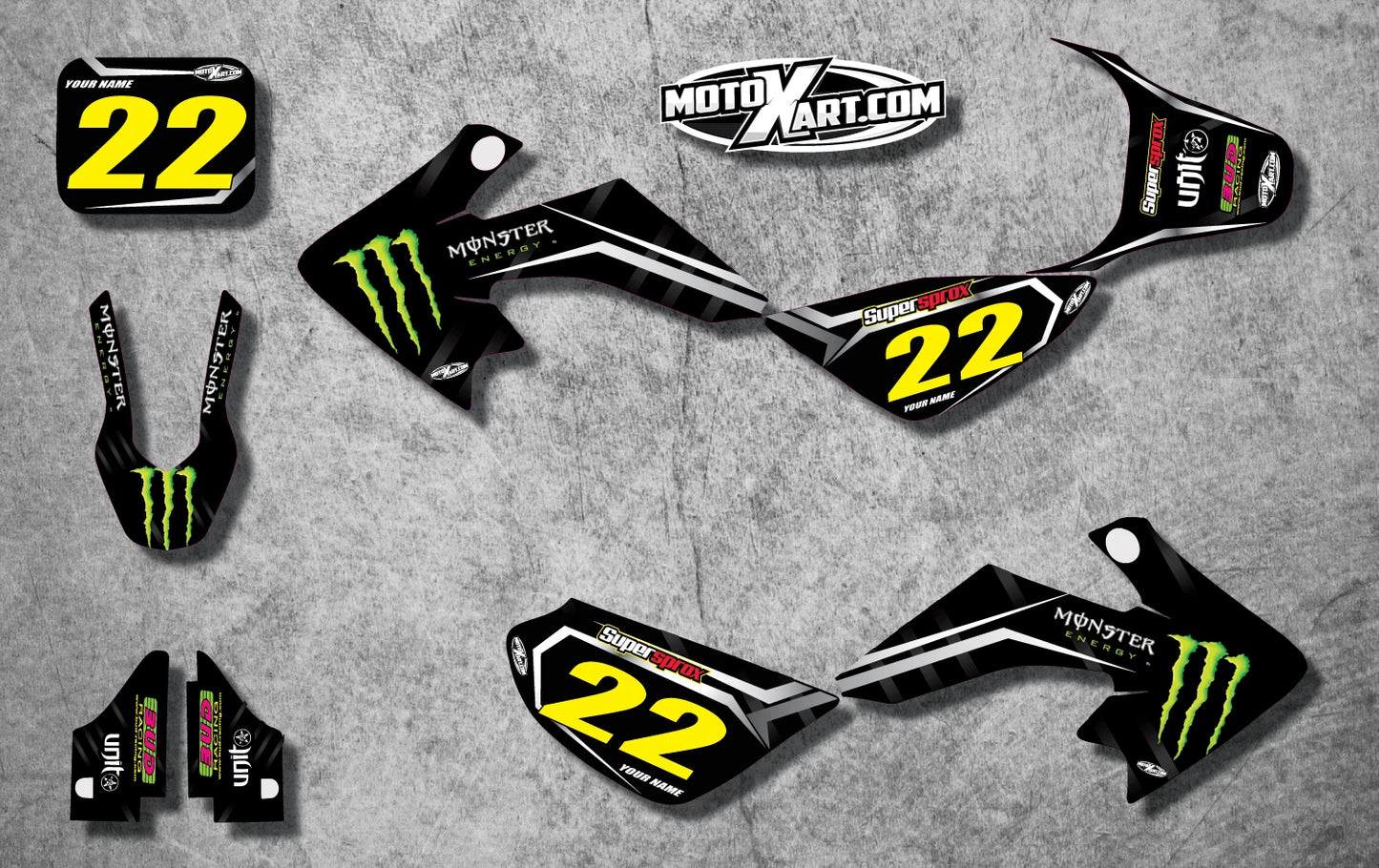 Custom Graphics Kit RACER STYLE for Honda CRF 50 (2004-2012) Stickers