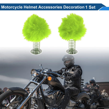 Motorcycle Helmet Accessories / 2 x Green Plush Iron for Motorcycle