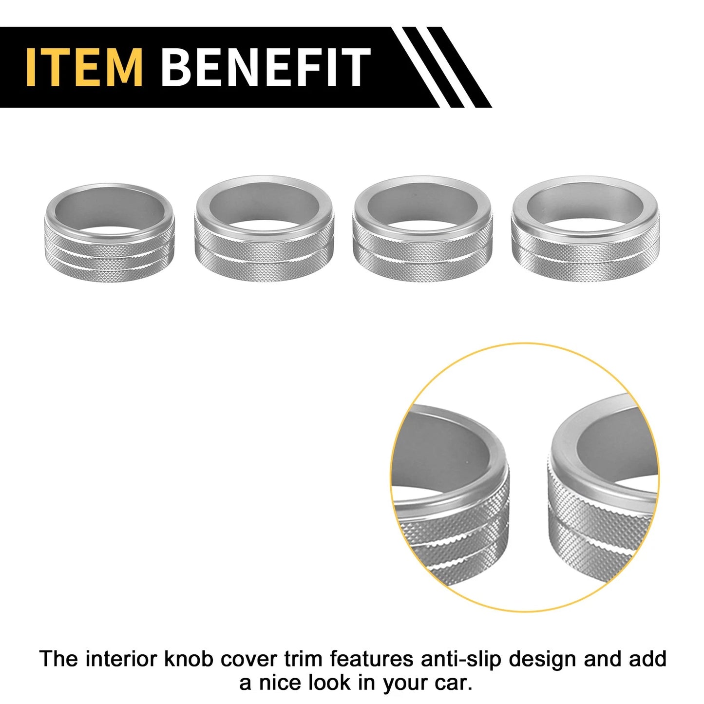 Audio Headlight Switch Knob Cover Ring for Jeep Gladiator JT (2020-2023)