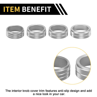 Audio Headlight Switch Knob Cover Ring for Jeep Gladiator JT (2020-2023)