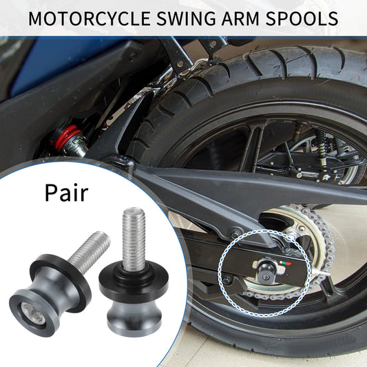 Swingarm Spools Aluminum Alloy Titanium Tone / 1 Pair 10mm M10x1.5 for Motorbike