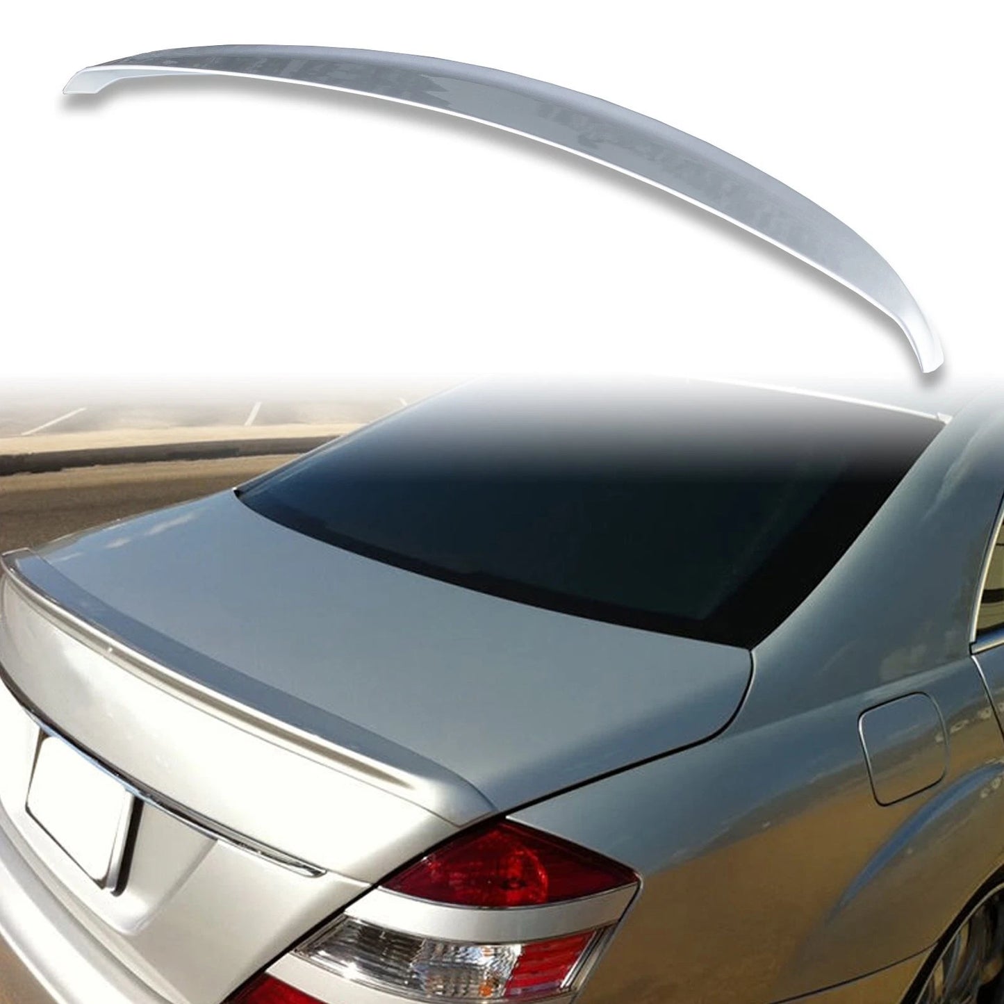 Rear Boot Spoiler for Mercedes Benz W221 (2006-2013) Iridium Silver