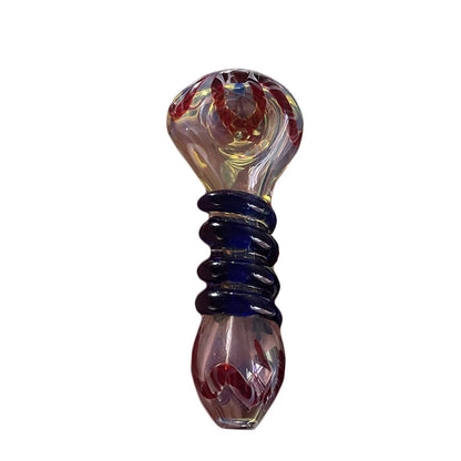 4" Colorful Fumed Glass Hand Pipe for Smoking - Color Changing Design