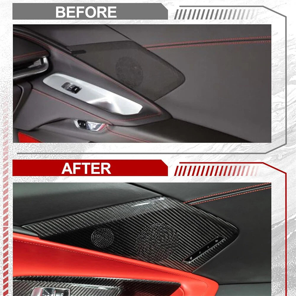Real Carbon Side Door Speaker Covers for C8 Corvette Convertible Coupe (20-23)