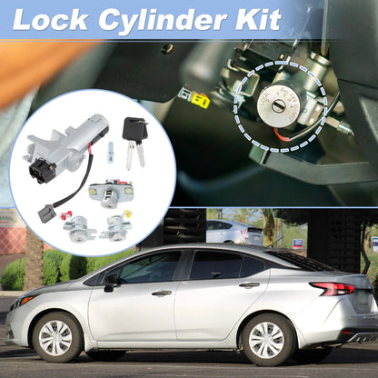 Ignition Lock Cylinder & Door Trunk Lock w/ 2 Keys for Nissan Versa (2007-2012)