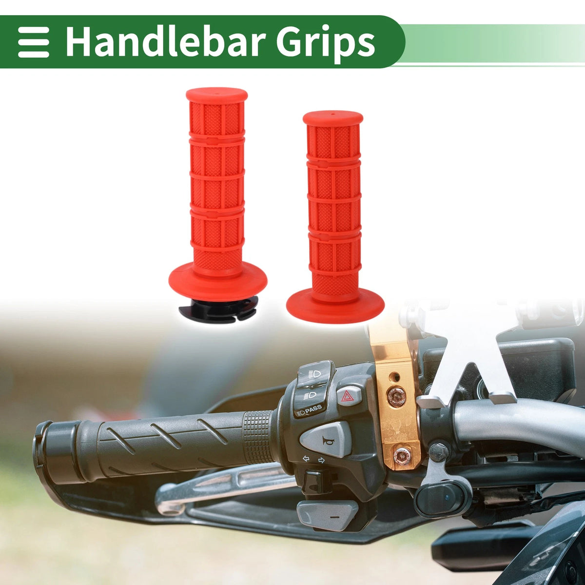 7/8 22mm Hand Grips Cover for Motorcycle Handlebar Grips TPR Red