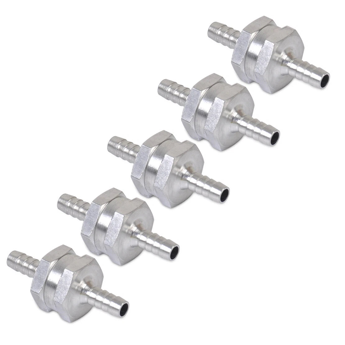 5 x 6mm 1/4" Non-Return Check Valve for Fuel Petrol Diesel Aluminum