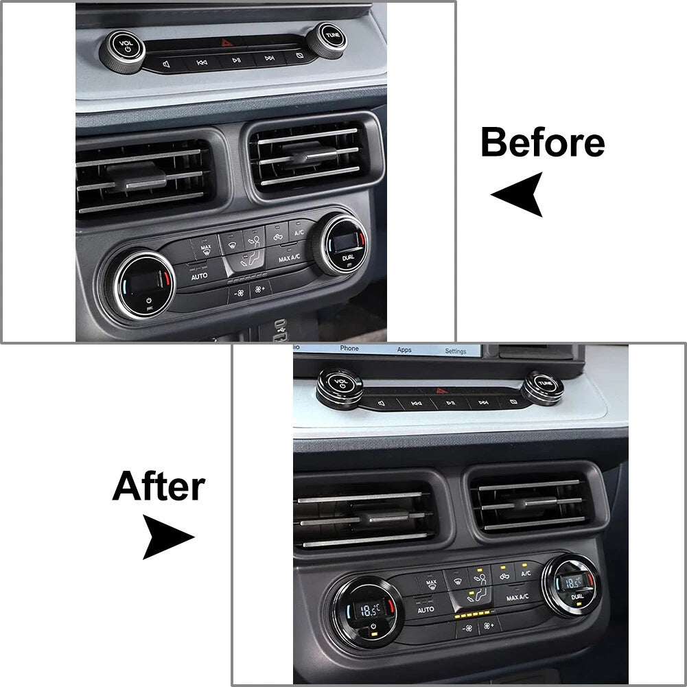 AC Headlight Switch Knob Ring for Ford Maverick (2022-2023) Black