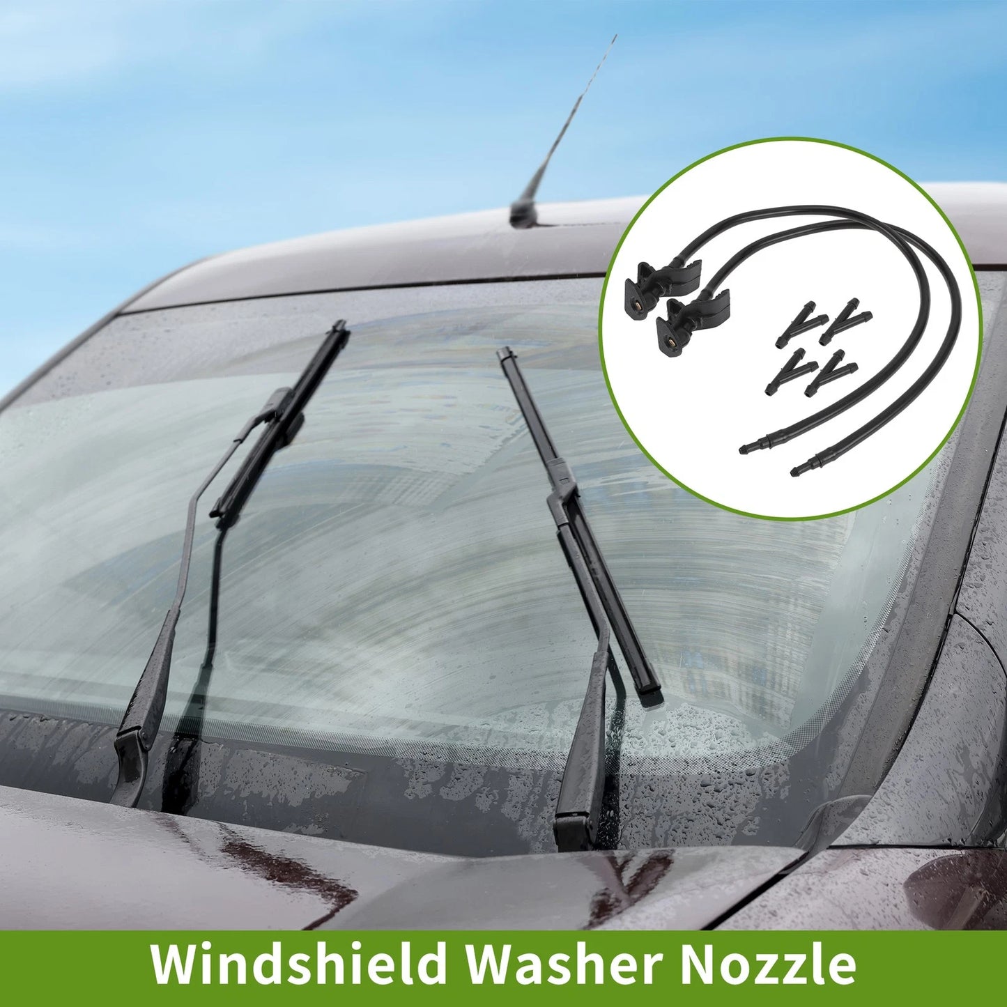 Windshield Washer Nozzle with Hose Connector for Ford (2015-2023)