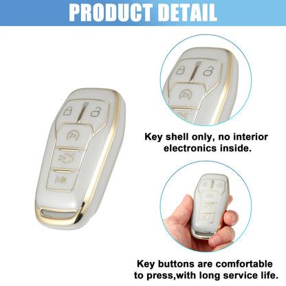 TPU Remote Key Fob Case Cover 5 Button for Ford Fusion F150 Mustang (2006-2020)