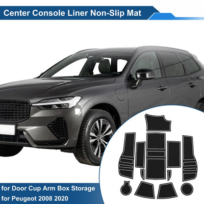Non-Slip Mat Set for Peugeot 2008 (2020) - 12 Pcs PVC White