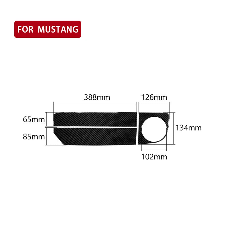Carbon Fiber Parts Passenger Dashboard Cover Trim Fit For Ford Mustang 2009-2013