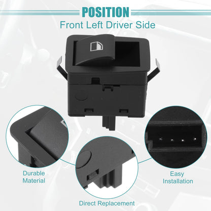 Front Left Driver Power Window Switch for BMW 323i (1999-2000)