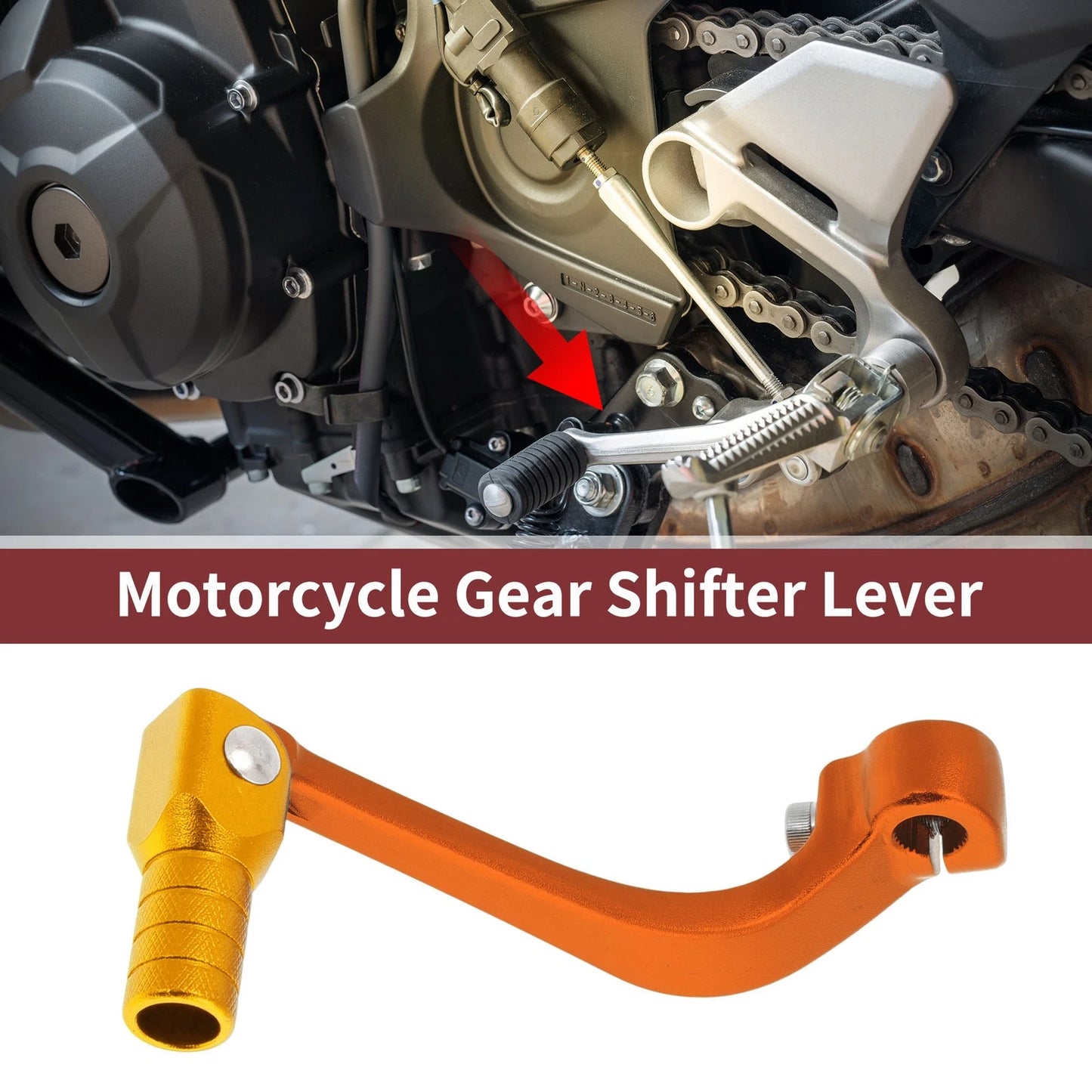 Folding Shifter Lever for Honda CRF110F (2013-2018) - Orange Gold Tone