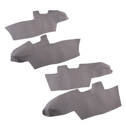 4 x Door Panel Armrest Gray Leather Lid Covers for Hyundai Santa Fe (2006-2012)